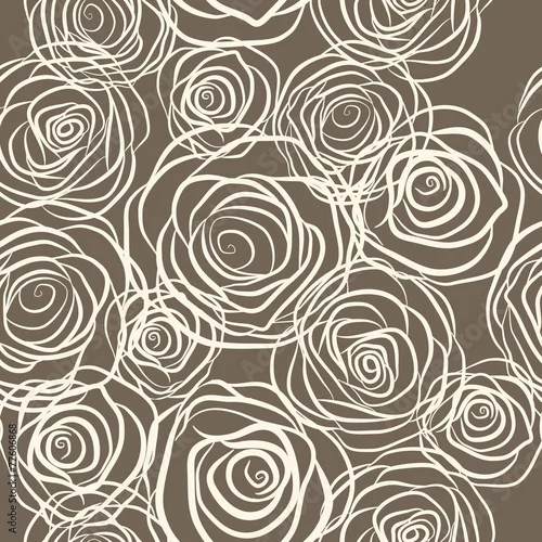Obraz Bezszwowy wzór z różami wektorowymi