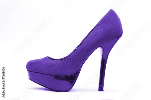 Womens high heels on white background
