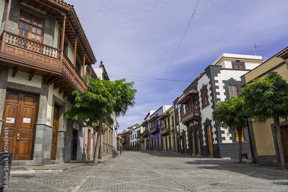 Typical street of Teror in Gran Canaria