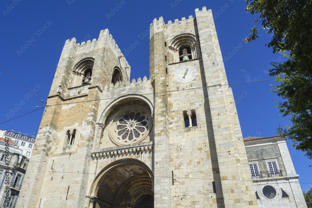 Facade of cathedral Lisbon
