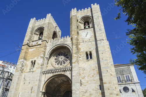 Facade of cathedral Lisbon