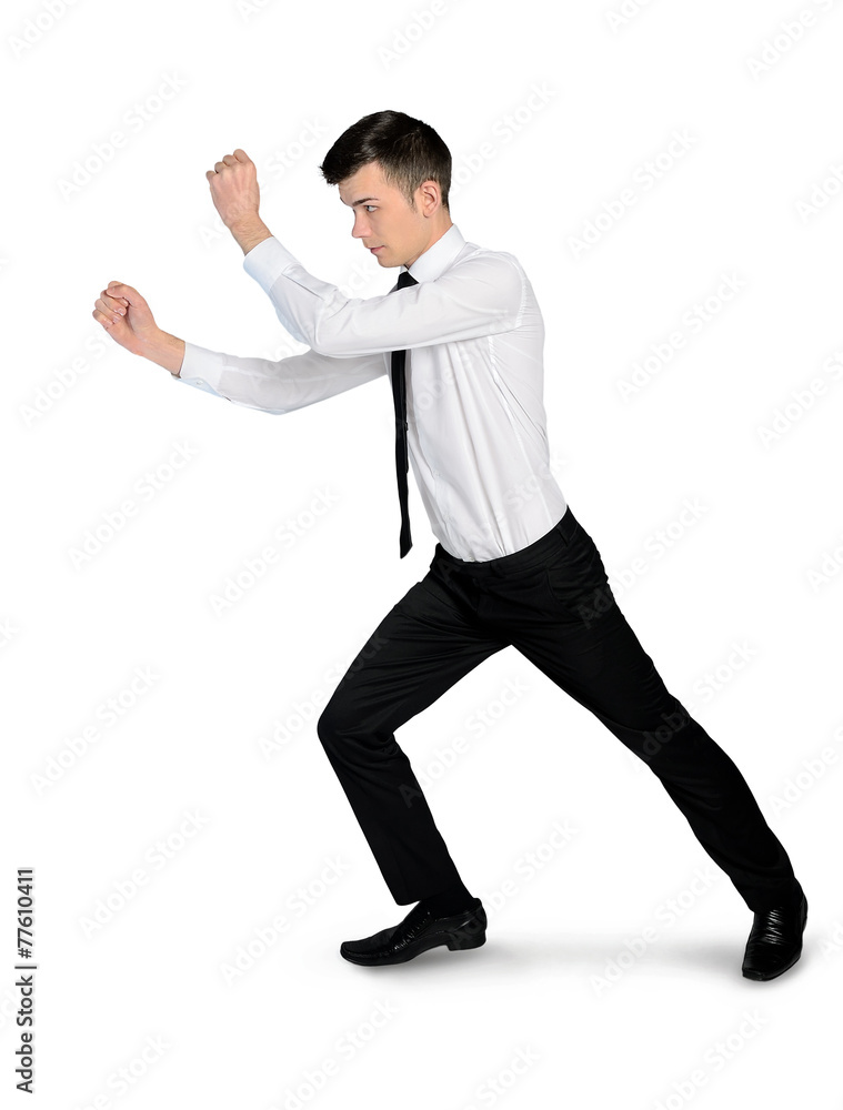 Business man drag soemthing Business man drag soemthing