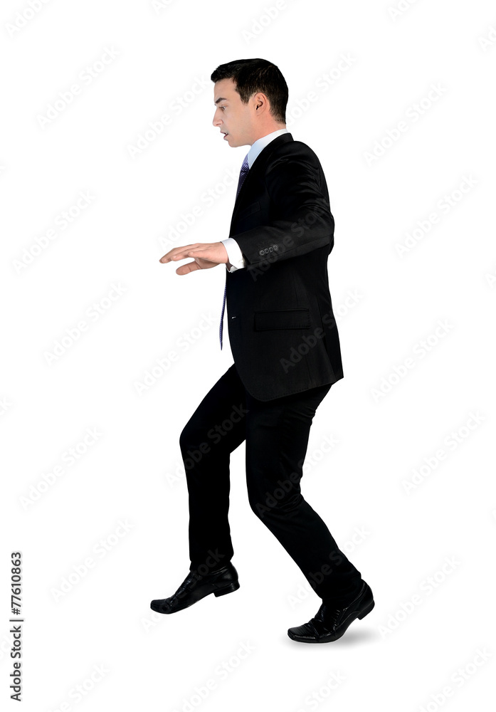 Business man risk step Business man risk step