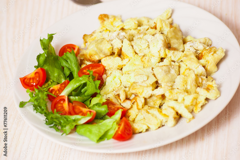 scrambled eggs with salad scrambled eggs with salad