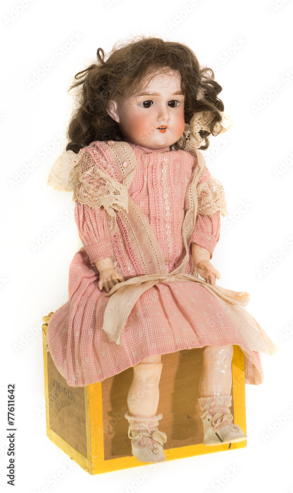 alte antike porzellankopfpuppe, puppe alte antike porzellankopfpuppe, puppe