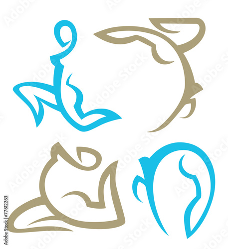 yoga practice and other woman exercise
