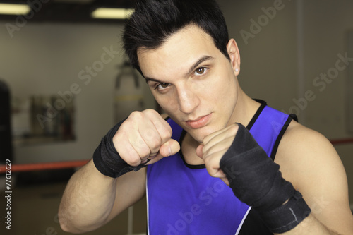 A young boxer who training for his fight