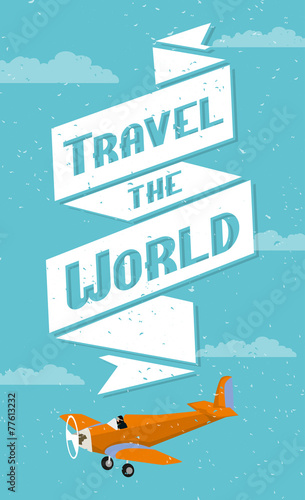 Naklejka Vintage travel background