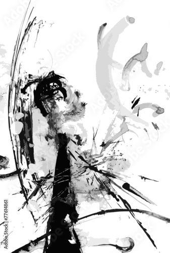 Abstract ink paint vector background