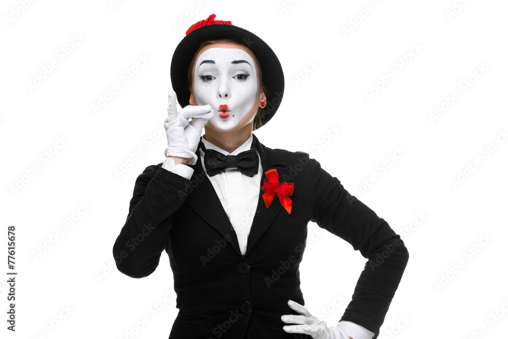Portrait of the mime representing something very small in size Portrait of the mime representing something very small in size