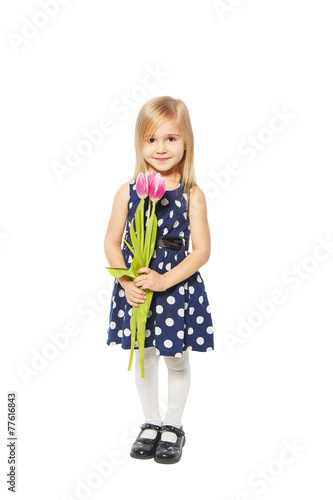 Sweet girl and flowers