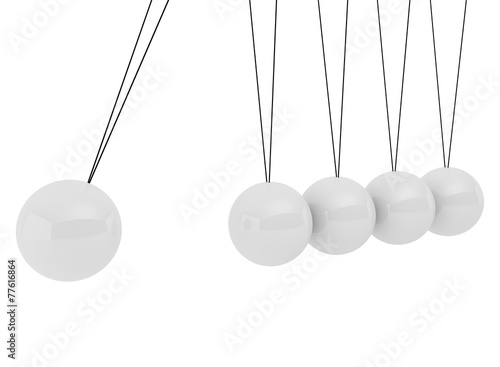 Pendulum three-dimensional white spheres