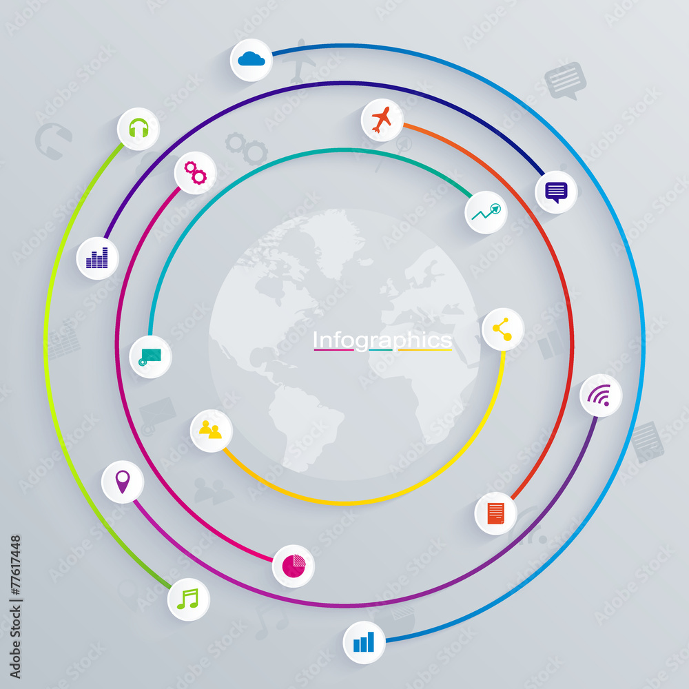 Fototapeta premium Abstract digital illustration Infographic.