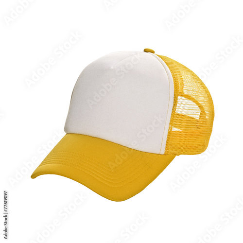 Baseball Cap Weiss Gelb photo