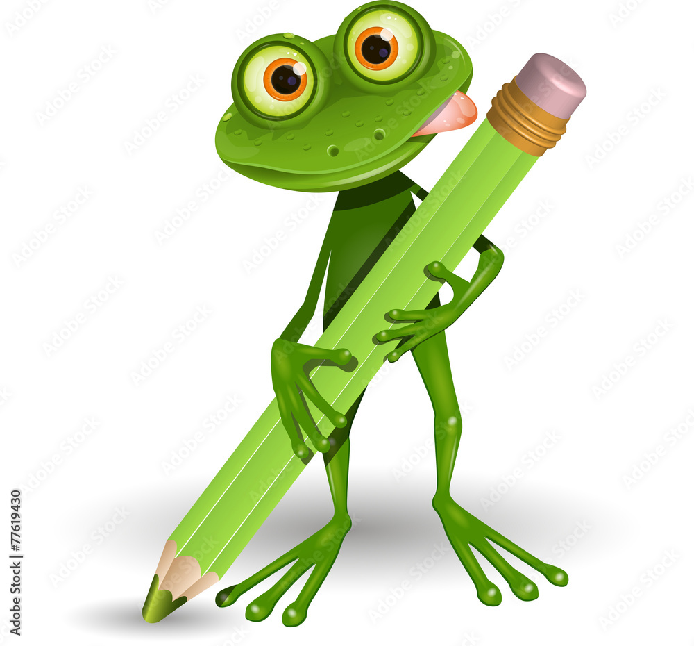 Obraz premium Frog with Pencil