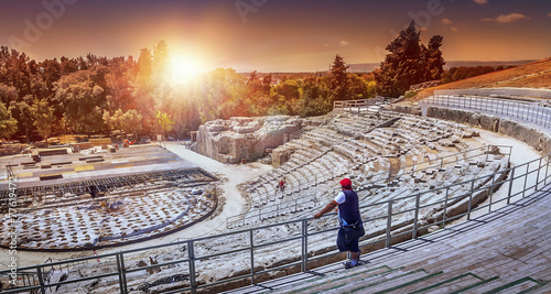 Fotografie Greek theatre, Syracuse, Sicily ,Italy.