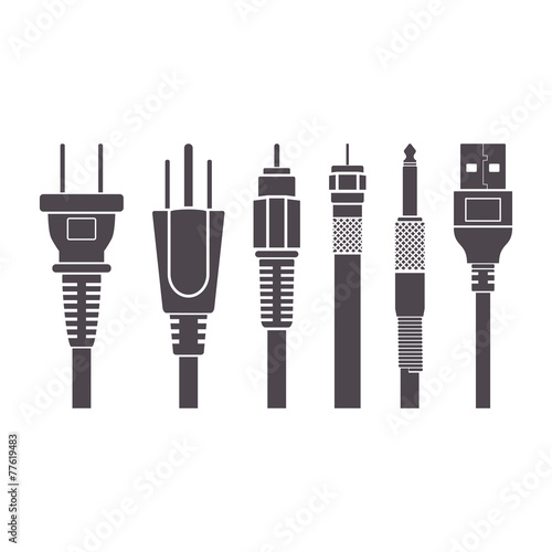 Different plugs, vector illustration set collection
