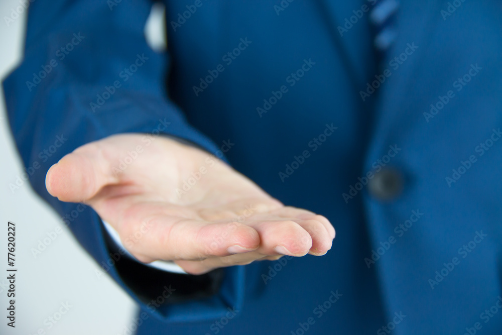 Businessman with empty hand