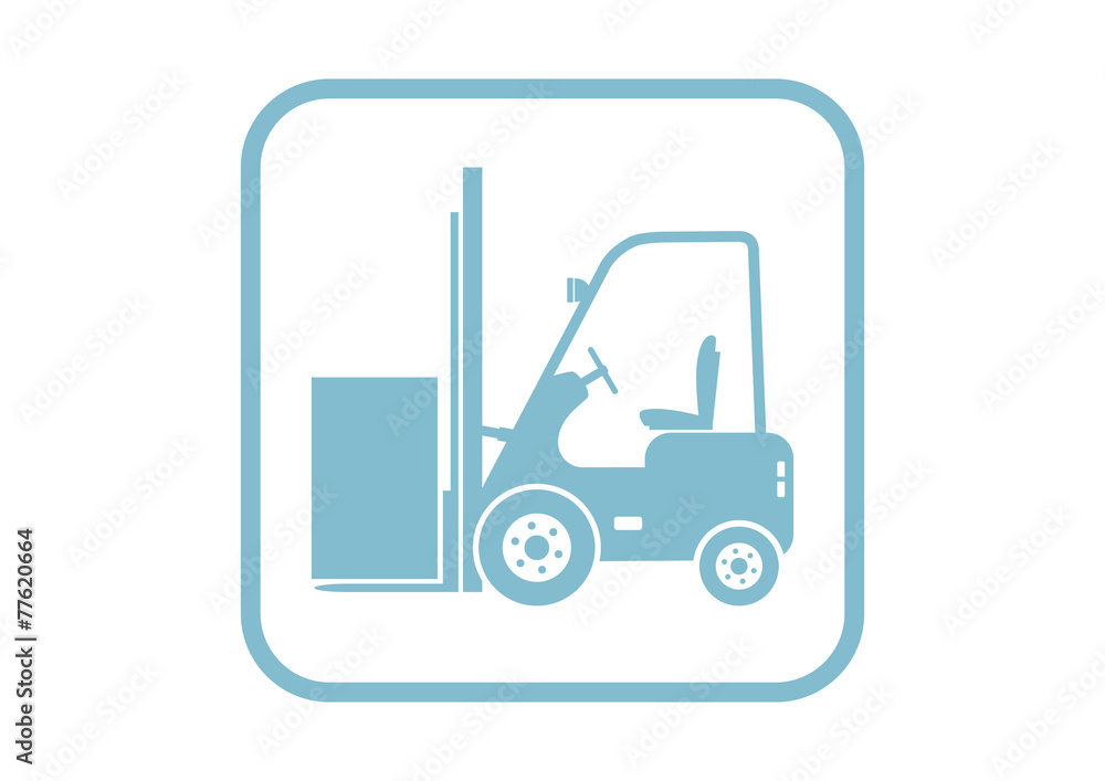 Forklift vector icon on white background