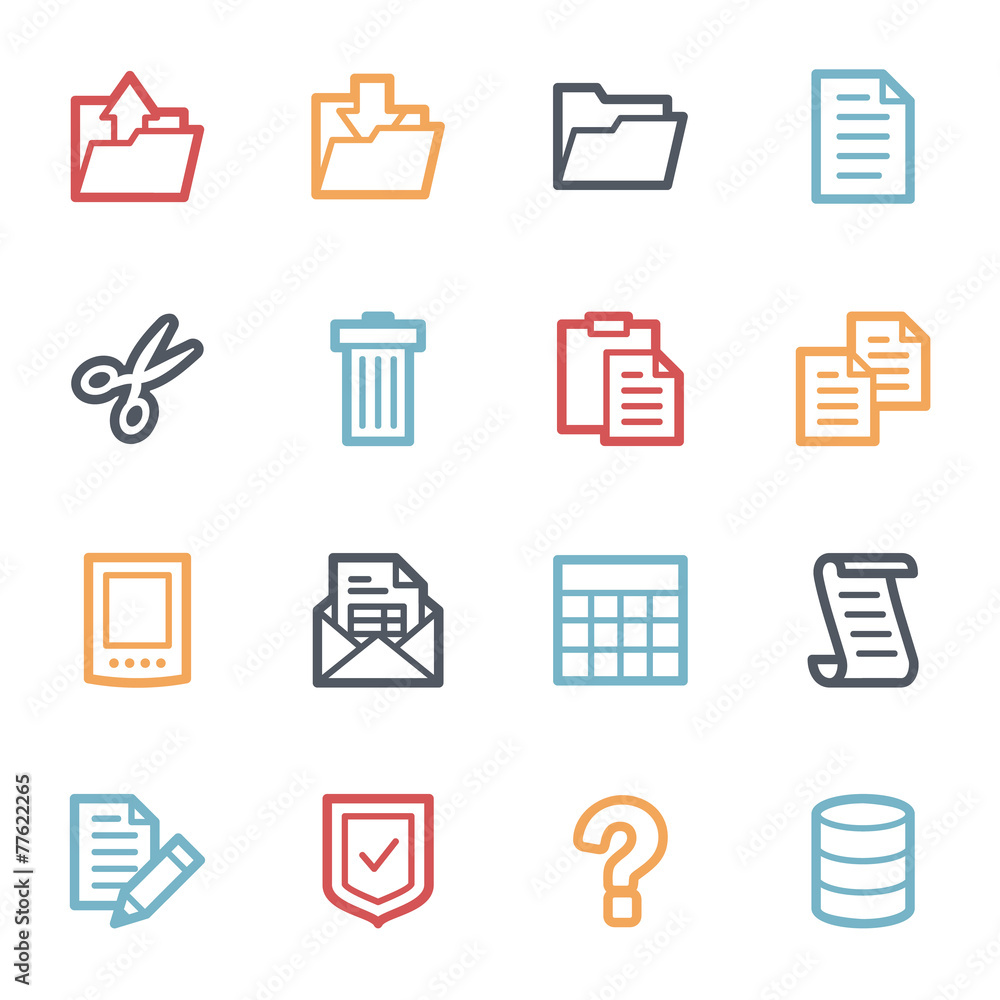 Document web icons set Document web icons set