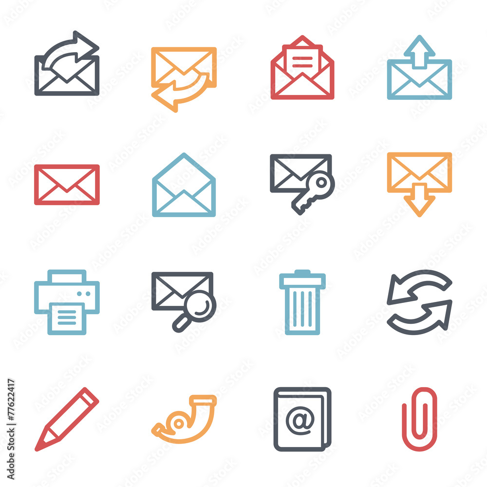 Email web icons set Email web icons set