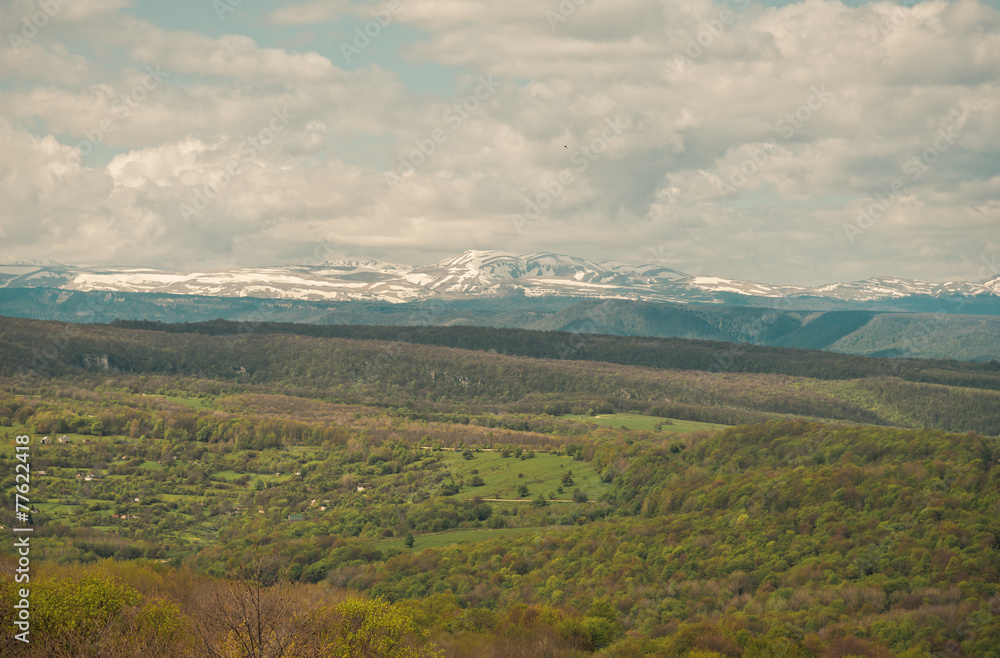 Spring in the mountains of the Caucasus, Republic of Adygea