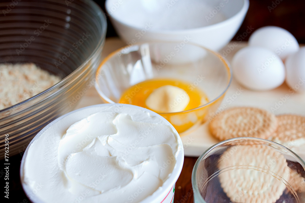 Cooking ingredients for cheesecakes Cooking ingredients for cheesecakes