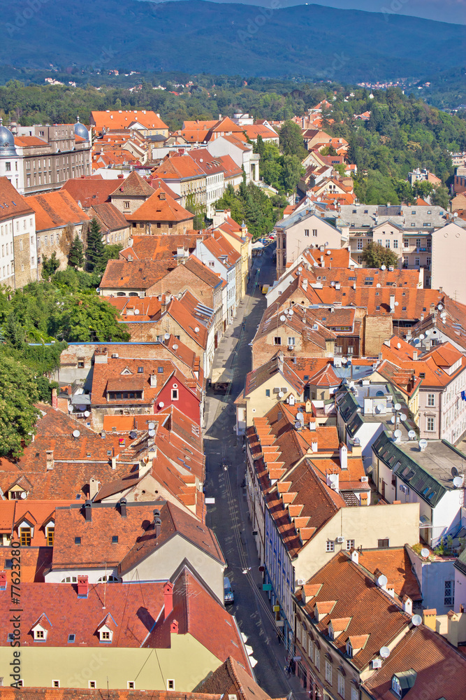 Zagreb Radiceva street aerial view