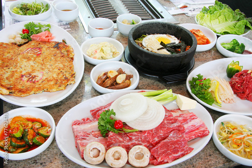                                     Korean barbecue roasted meat set