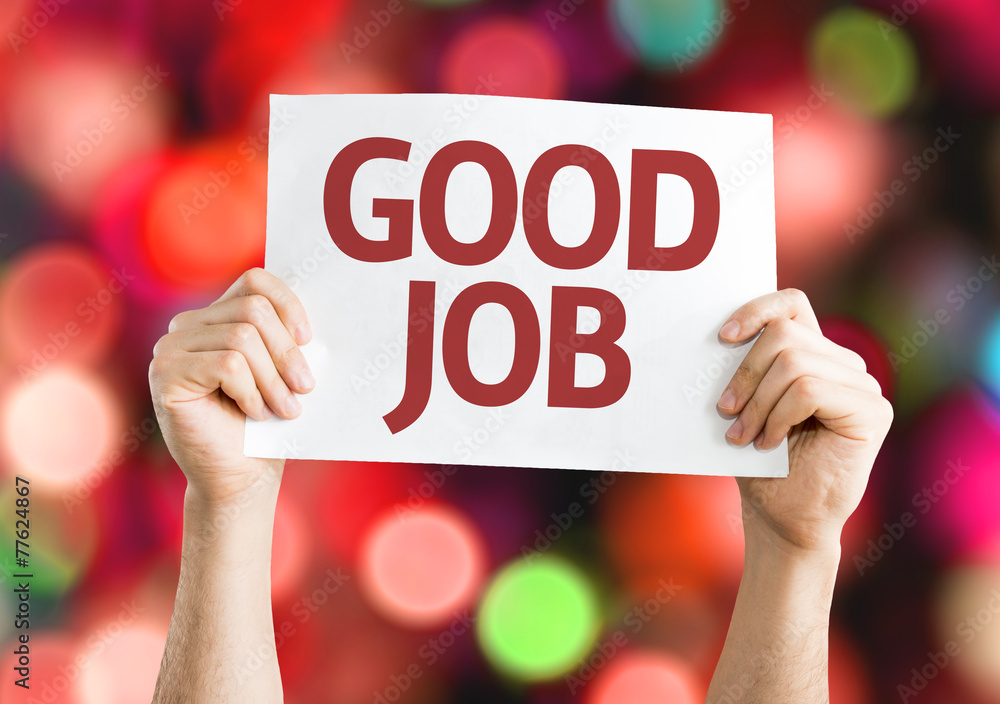 Good Job card with colorful background Good Job card with colorful background