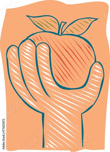 holding an apple