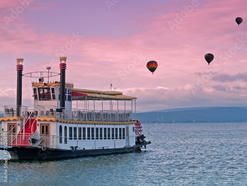 steamboat and hot air balloons photo