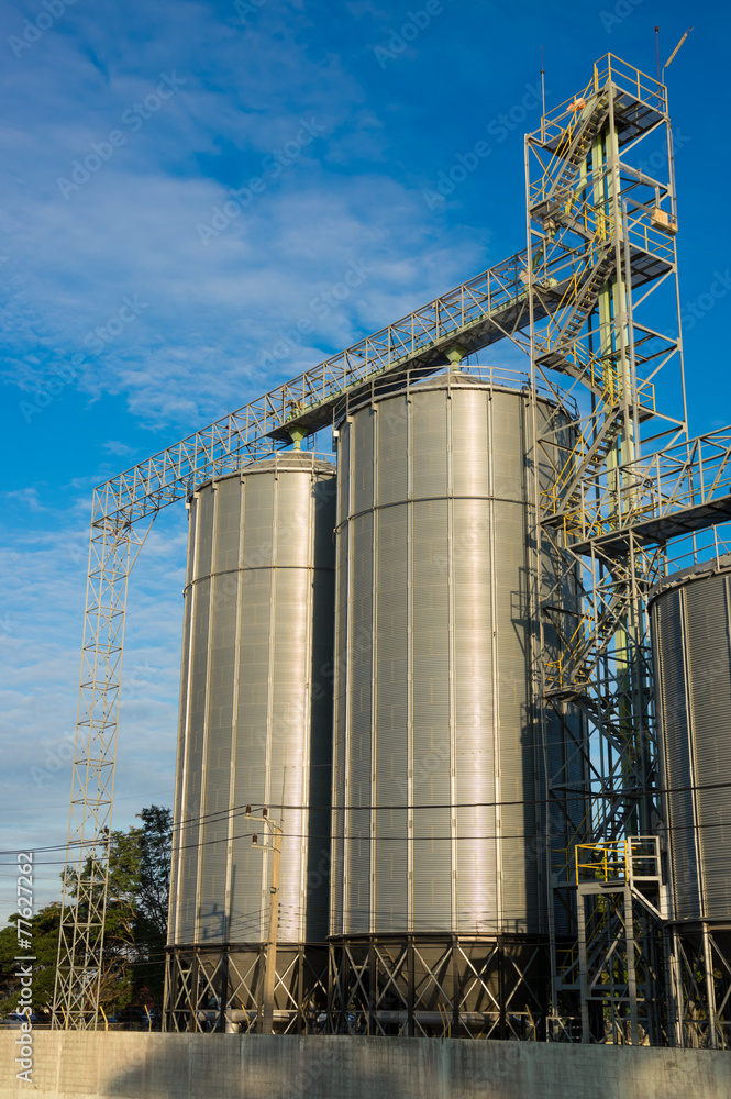 Silo in agricultural factory. Silo in agricultural factory.