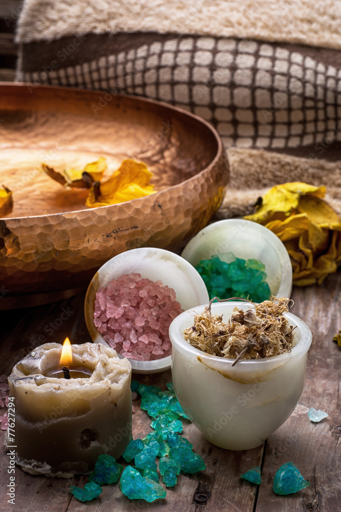 bronze bowl with water and accessories spa treatments bronze bowl with water and accessories spa treatments