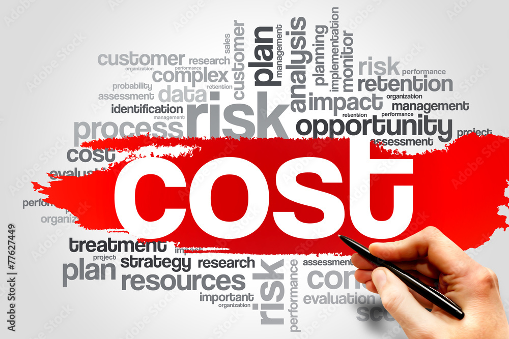 COST word cloud, business concept COST word cloud, business concept