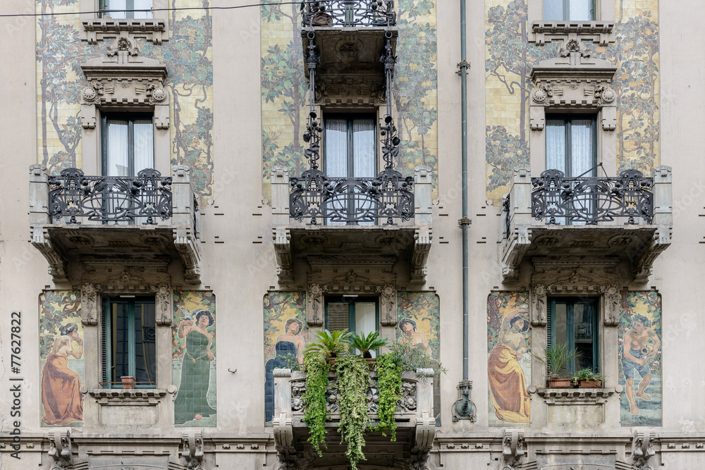Milano, casa Galimberti Stock Photo Adobe Stock