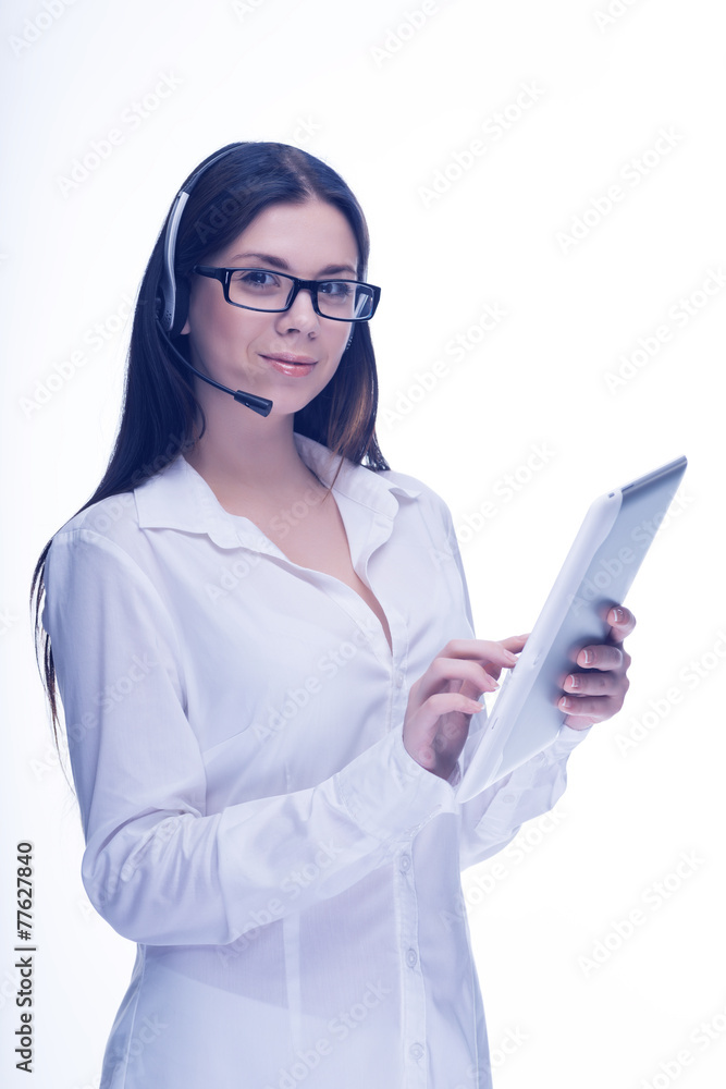 Portrait of a woman writing notes