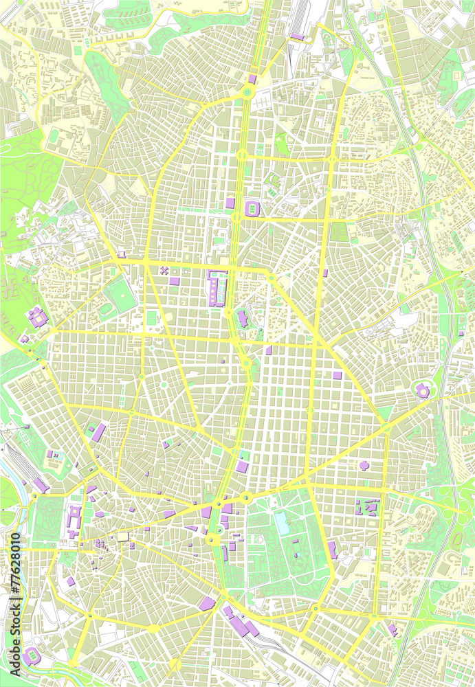 Obraz premium Madrid color map