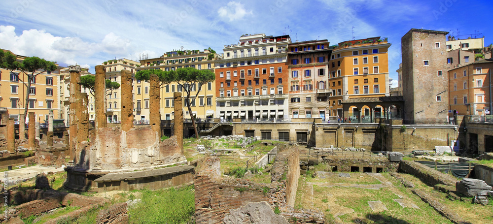antique Rome - panorama of piazza Argentina