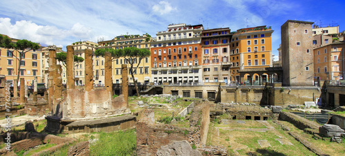 Canvas Print antique Rome - panorama of piazza Argentina