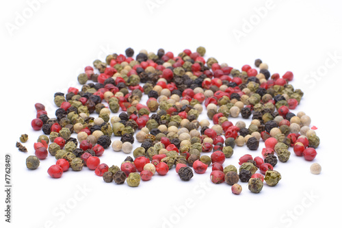 Pepper spice on white background