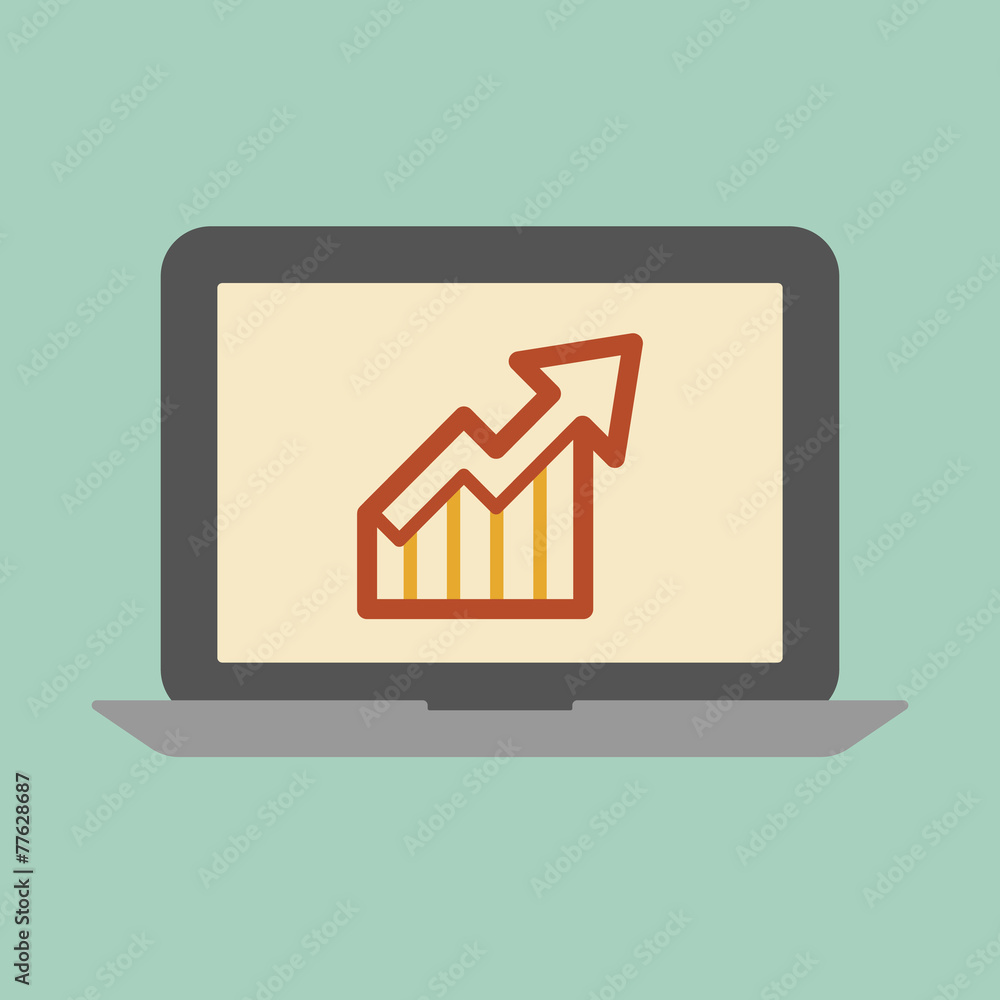 Laptop business chart concept Laptop business chart concept