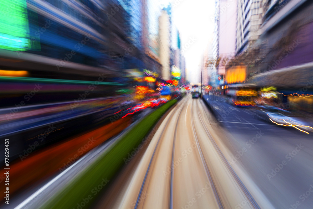 traffic blur motion in modern city hongkong traffic blur motion in modern city hongkong