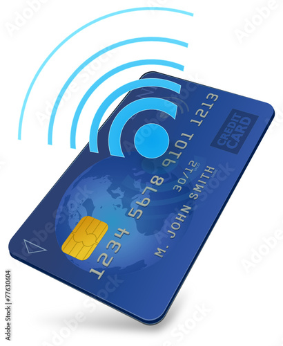 Credit card with contactless payment (3D)