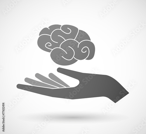 Hand giving a brain