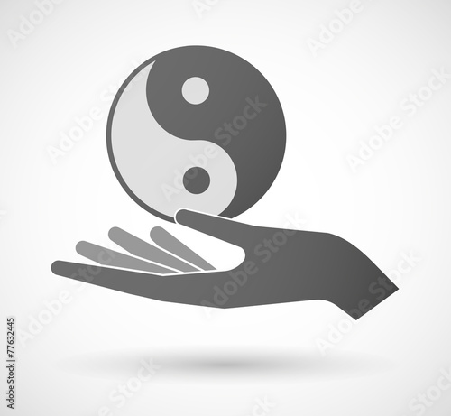Hand giving a ying yang