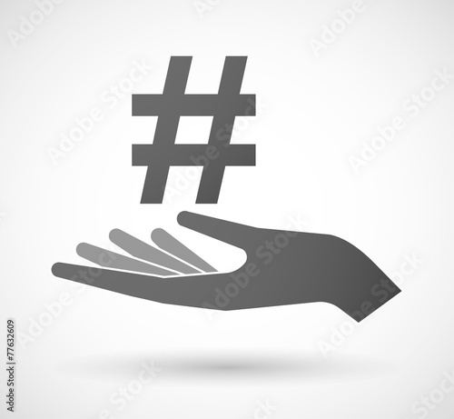 Hand giving a hash tag