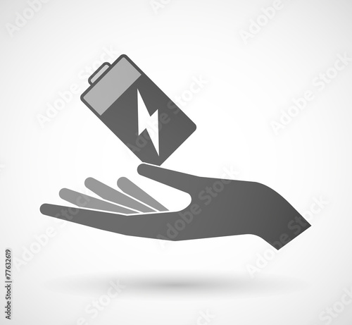 Hand giving a battery