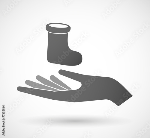Hand giving a christmas sock