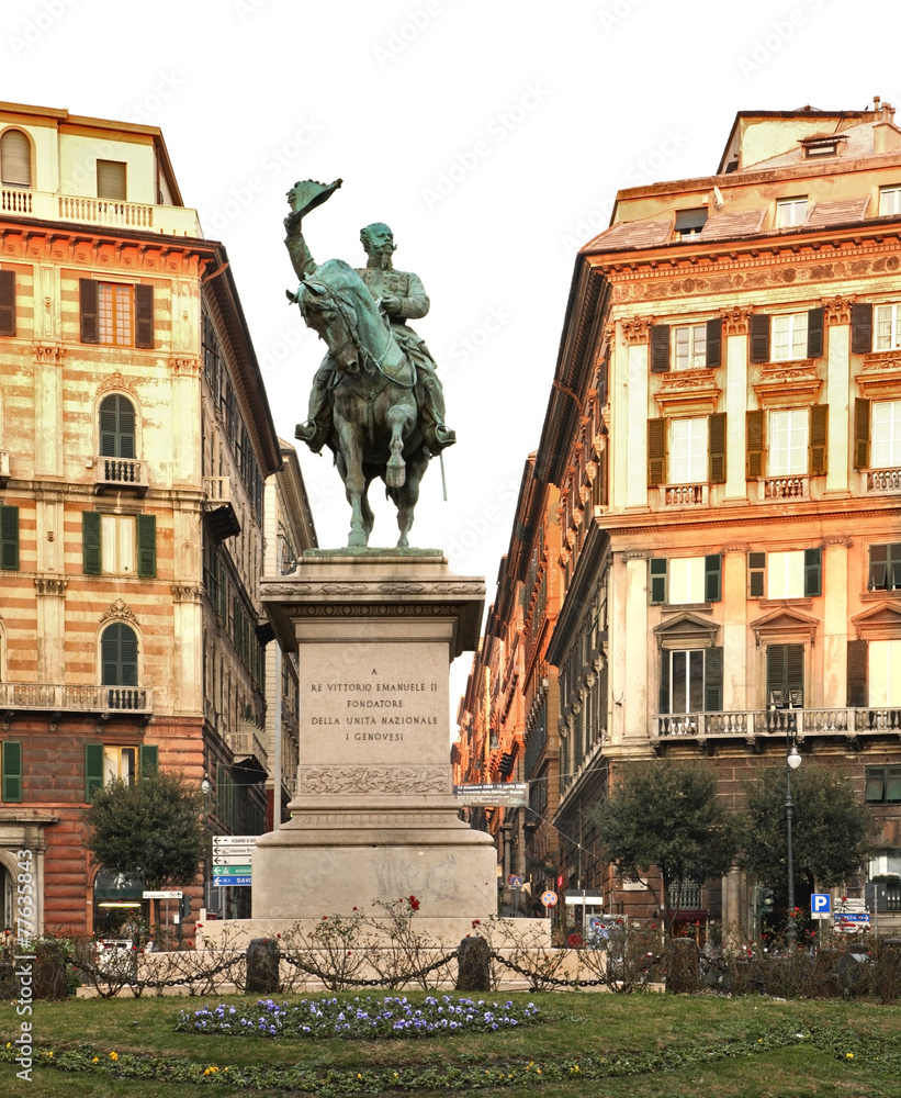Vittorio Emmanuel II Monument in Genoa. Italy